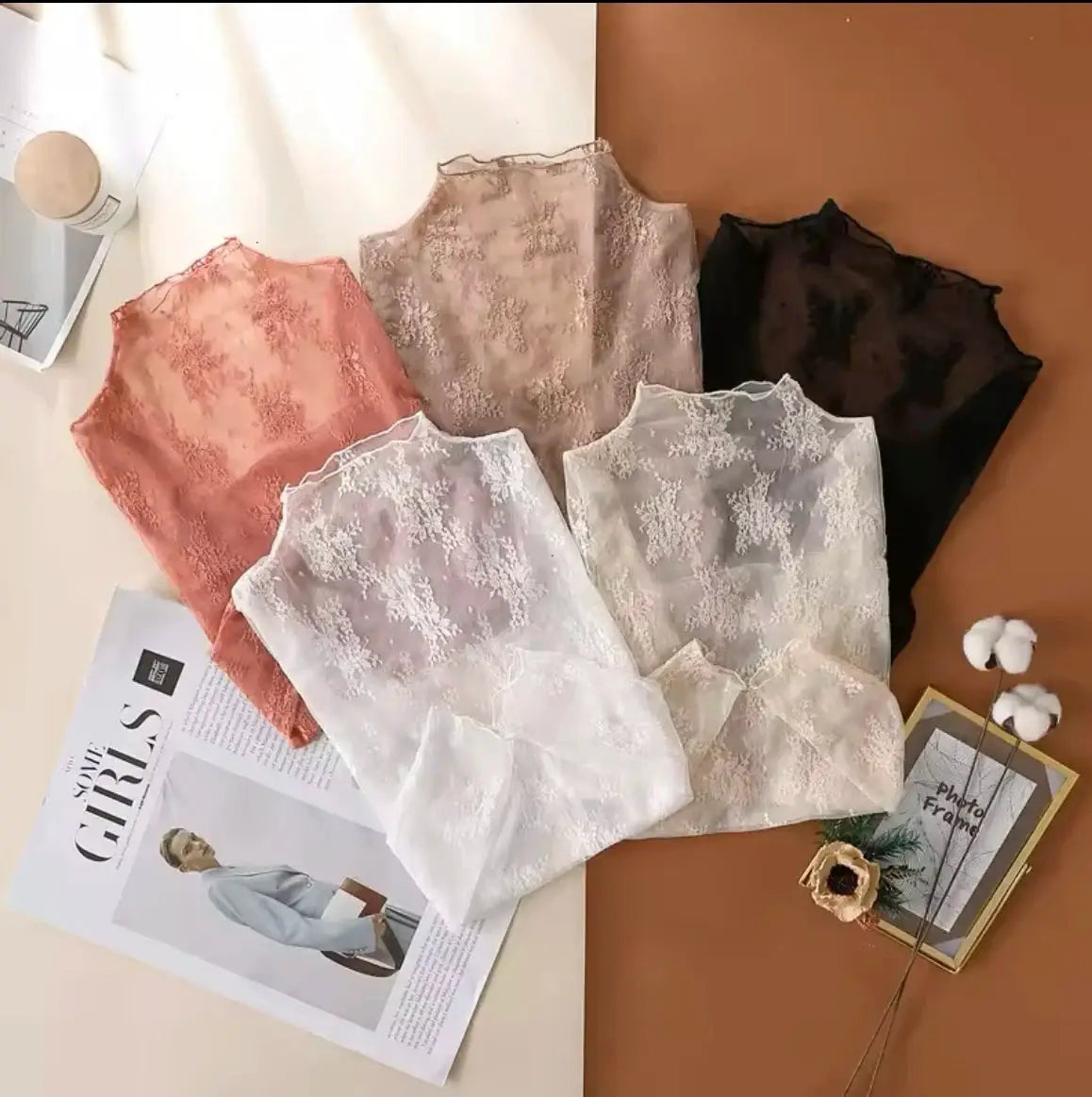 Sexy Women Mesh T Shirt See Through Top Lace Blouse Long Sleeve O Neck Sheer Crop Tee For Night Club Party