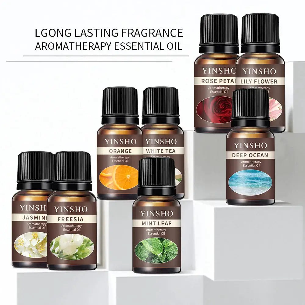 13 Flavors 10ml Water Soluble Essential Oils for Aroma Diffuser Lavender Rose Eucalyptus White Peach Oolong