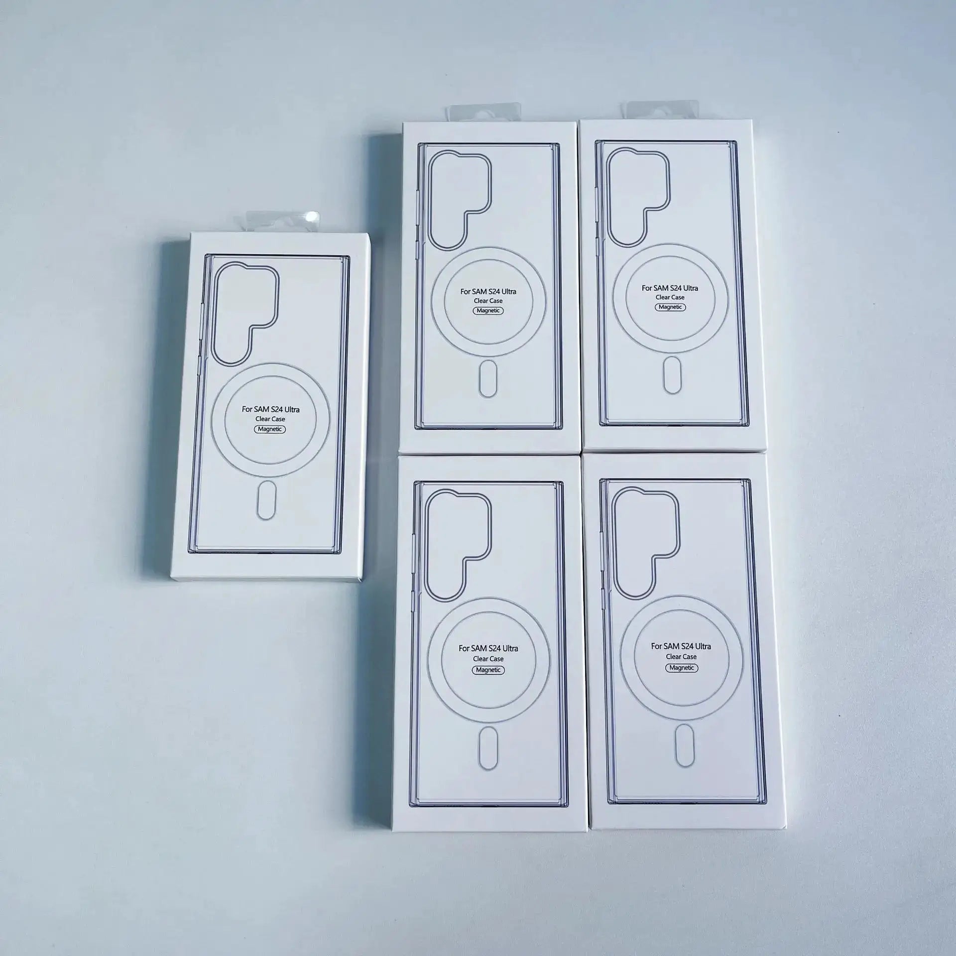 Simples Market Original MagSafe magnetic clear phone case boxes for Samsung Galaxy S24 Ultra, multiple packs