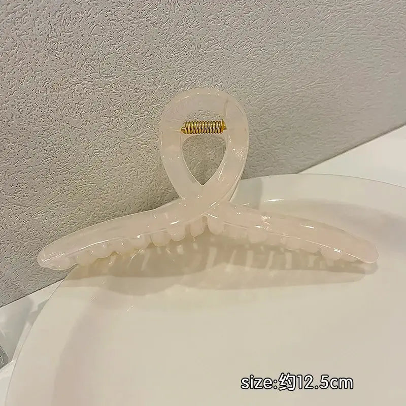 Morandi Korea Jelly Color Hair Claw Clip Large Cross Shark Clip For All Day Secure Hold