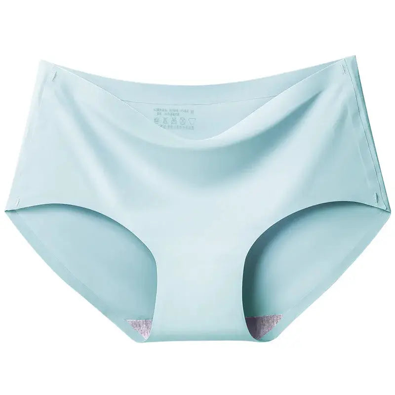 BZEL 6-piece seamless women's panties set in light blue satin fabric by Simples Market