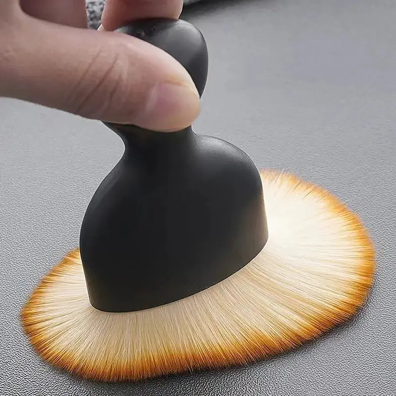 Car interior cleaning brush by Simples Market with thick soft fur bristles and black ergonomic handle