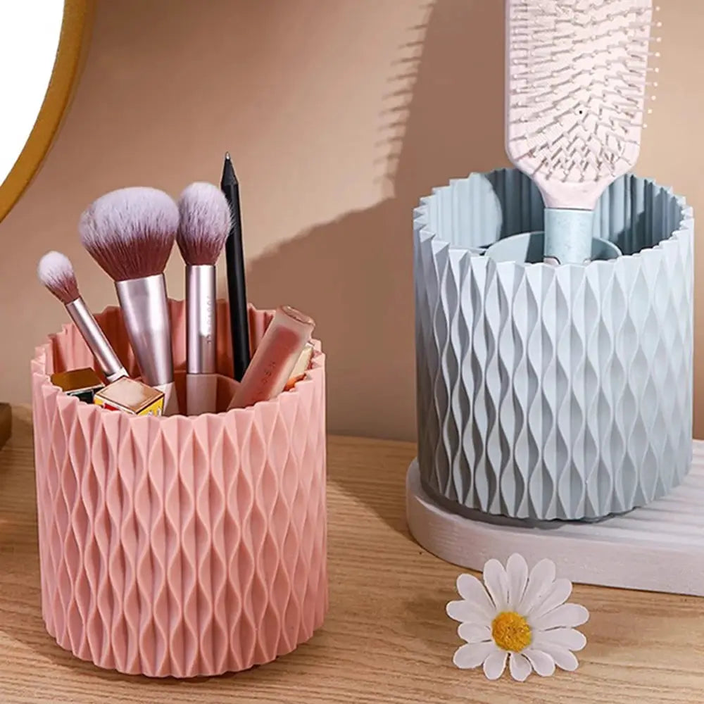 360 Rotation Makeup Brush Storage Cartridge Portable Organizer For Lipstick Eyebrow Pencils Eye Shadow Brushes