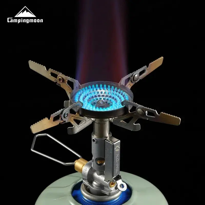 CampingMoon XD-2F outdoor portable gas stove with blue flame