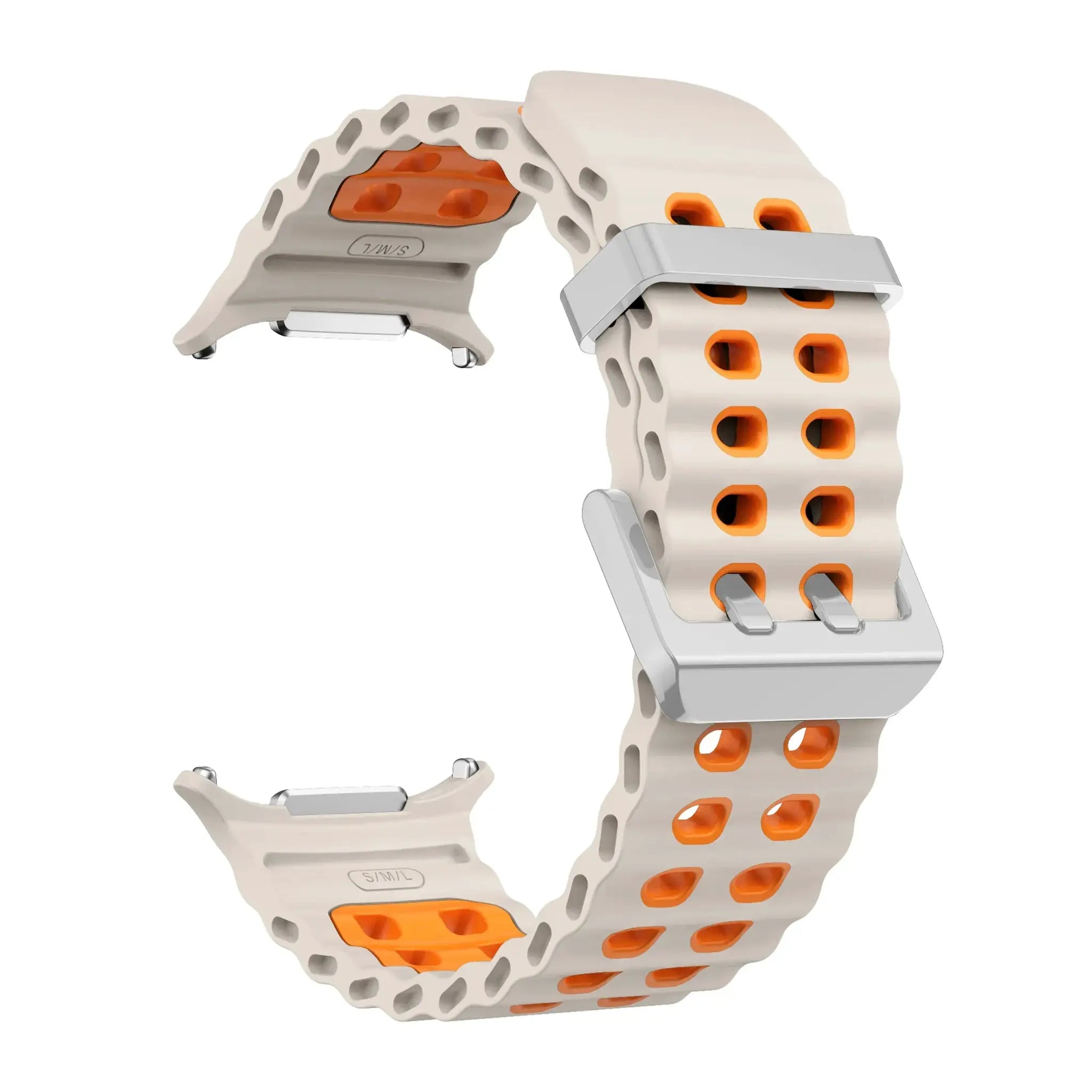 NEW Marine Silicone Strap For Samsung watch ultra 47mm Bracelet No Gaps Sport two-tone Band for Galaxy 8 ultra watchband 2030