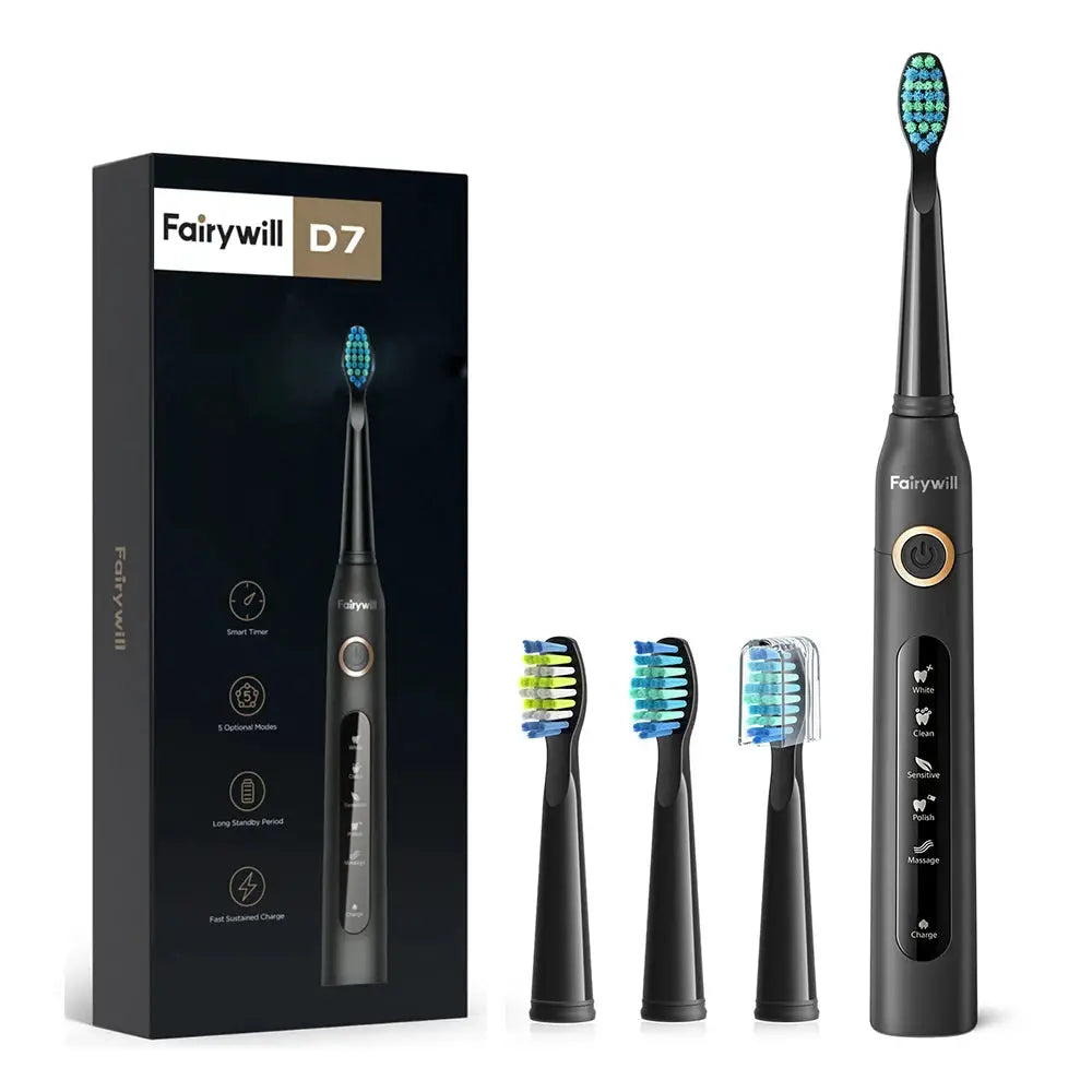 Fairywill FW 507 Electric Sonic Toothbrush Rechargeable Waterproof With Gentle Modes For Sensitive Teeth