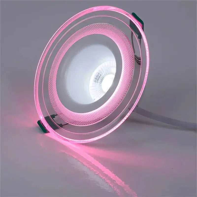LED ring downlight by Simples Market, pink glow, 9W recessed ceiling ambient spotlight