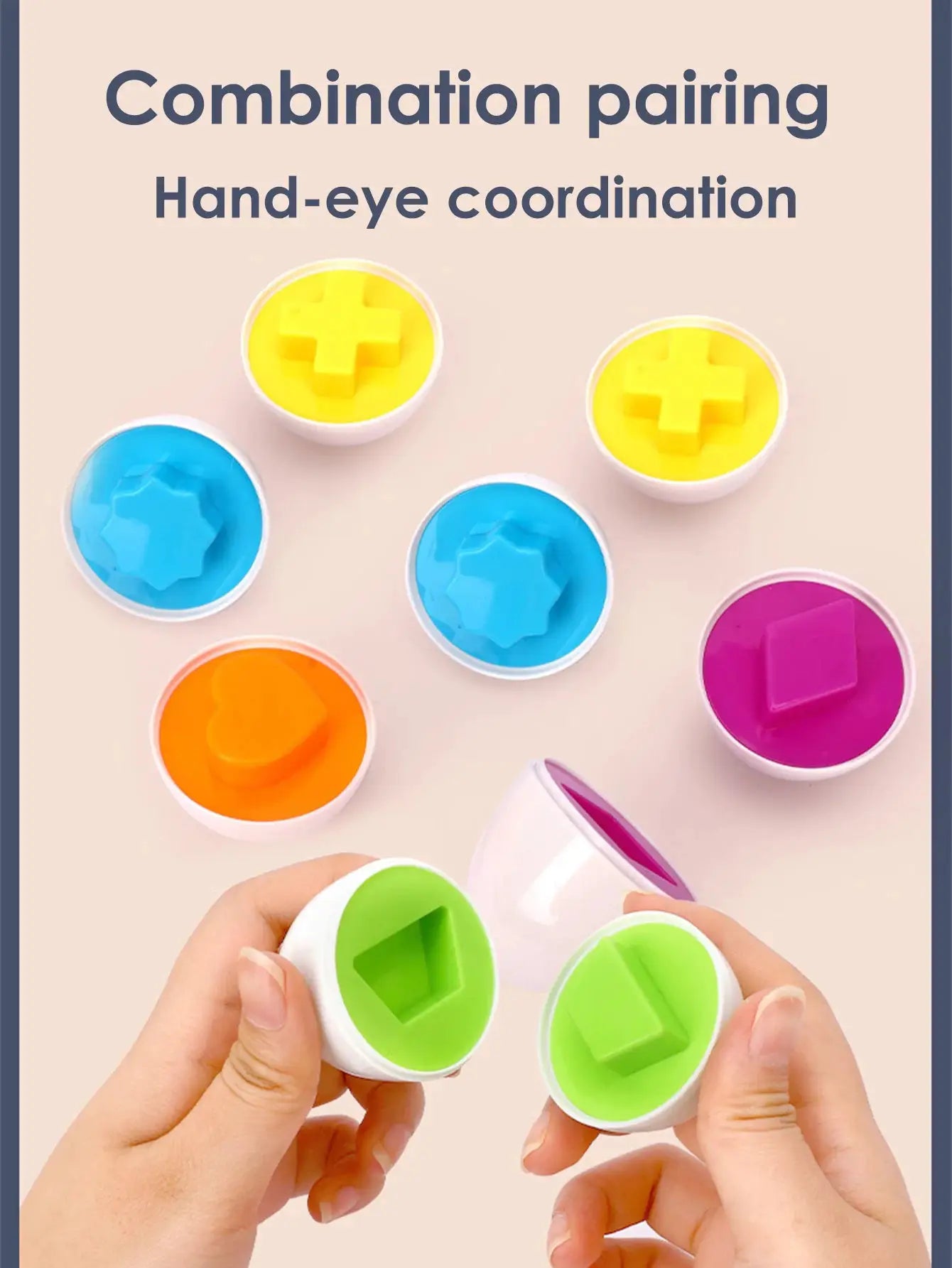 6 Pcs Baby Smart Eggs Montessori Educational Toys For Children Color Shape Matching Recognize Toddler Learning