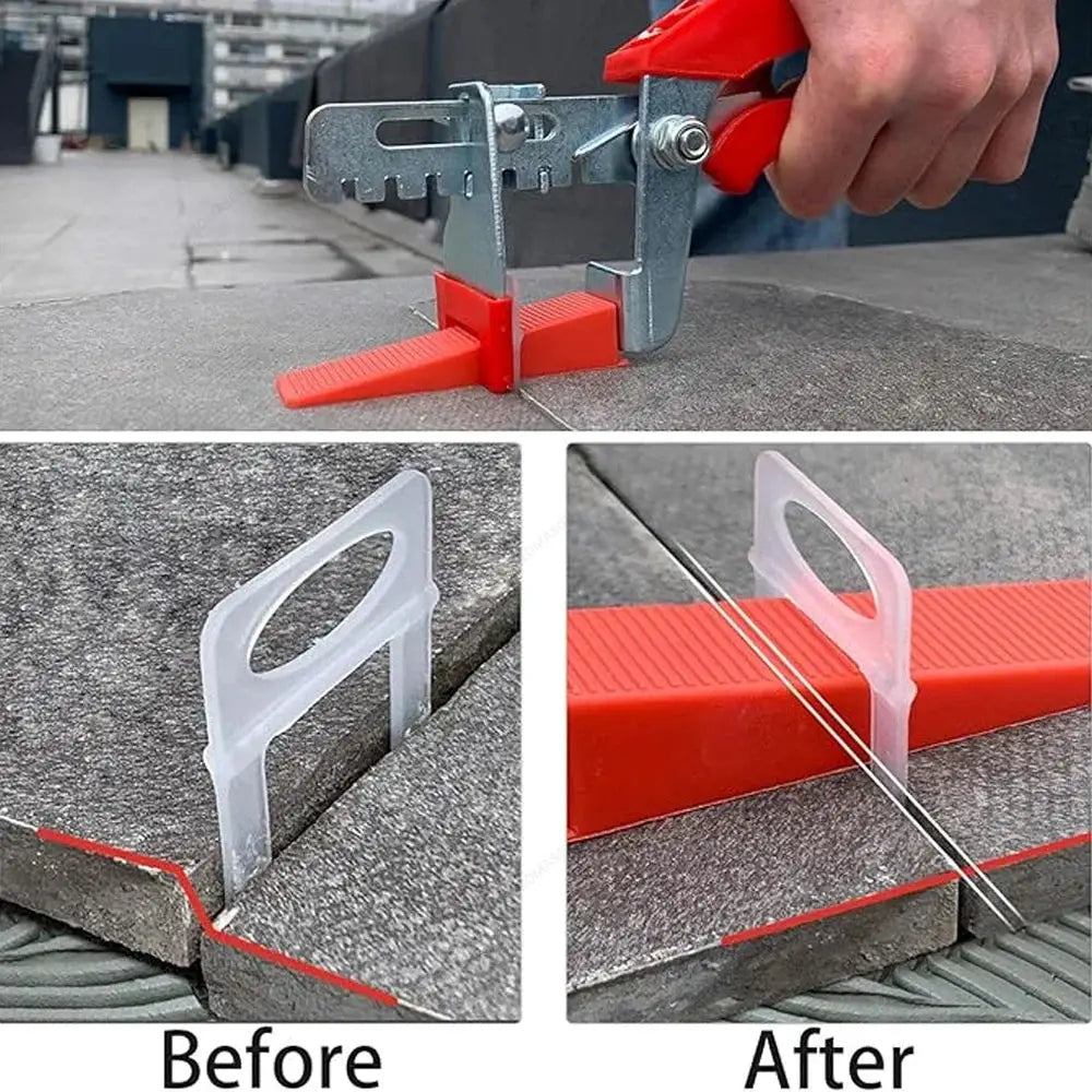 Tile Leveling System For Floor And Wall Installation With Wedges Clips And Pliers Spacers For Precise Tile Alignment