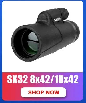 SVBONY SV28 monocular spotting scope, black waterproof telescope with zoom for bird watching