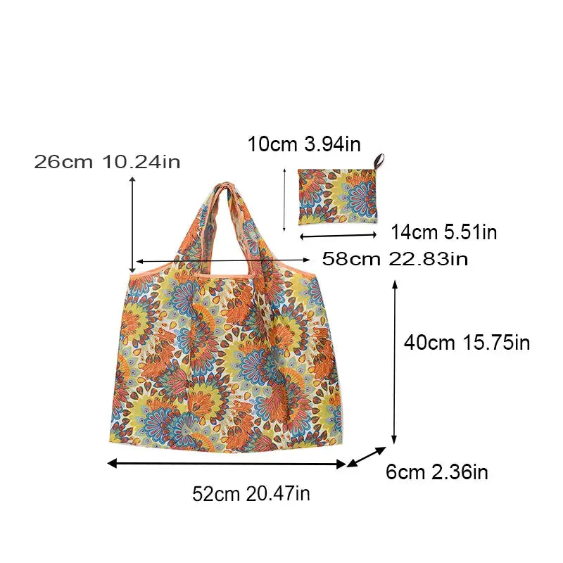 EcoCart Foldable Grocery Bag Large Capacity Waterproof Tote Reusable For Everyday Shopping
