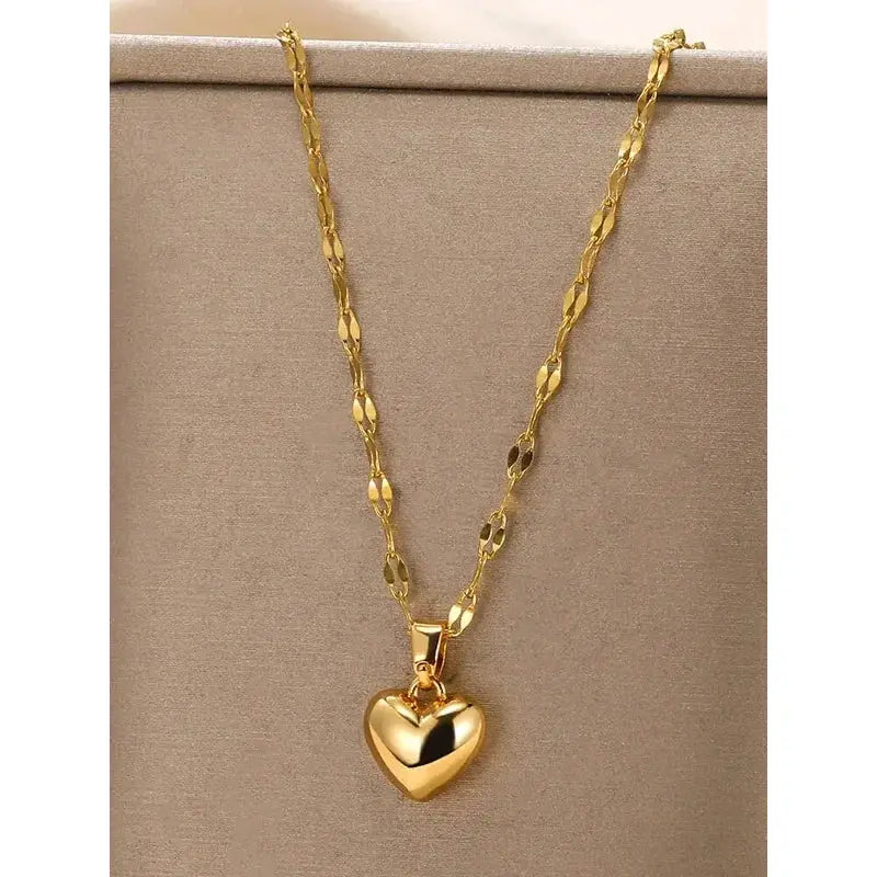 Stainless Steel Gold Beloved Charm Pendant Necklace For Women And Girls Collarbone Chain Holiday Gift
