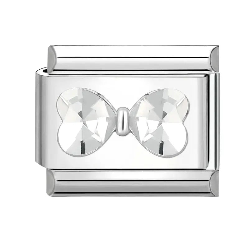 Zircon Moon Cherry Bow Knot Butterfly Heart Star Italian Charm Links For 9mm Bracelet Stainless Steel DIY Jewelry Gifts