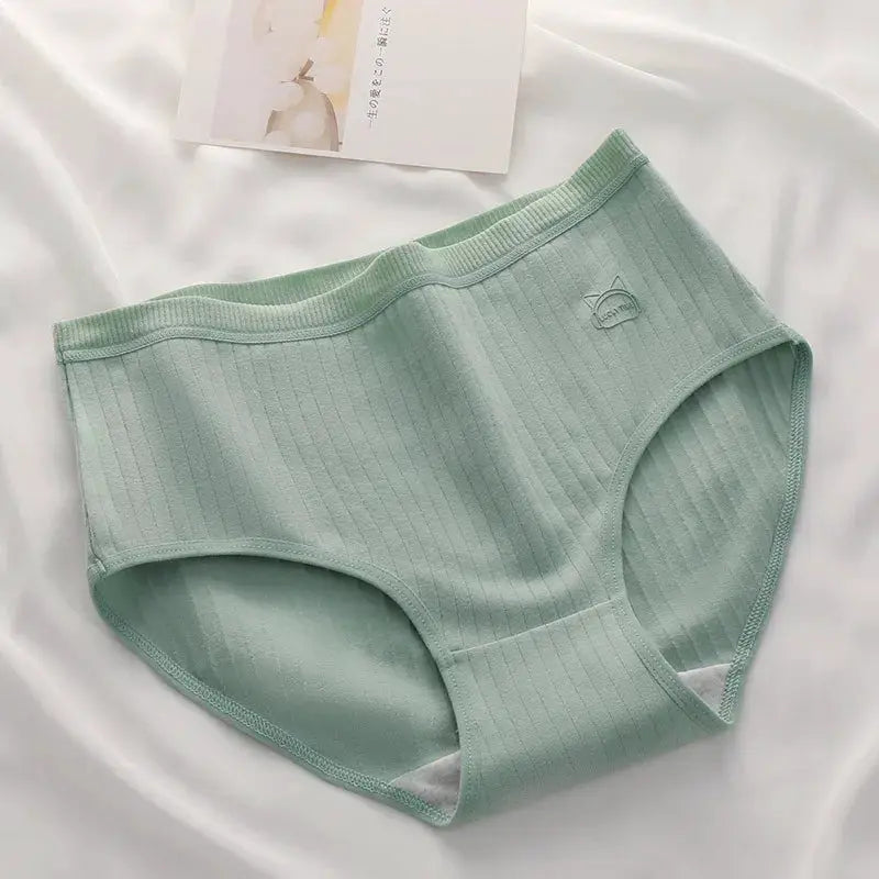 Simples Market women's mint green high-waist ribbed cotton panties