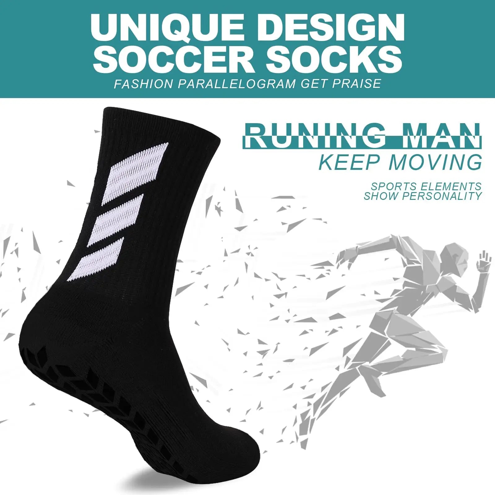 Mens Knee High Football Socks With Anti Slip Grip For Training Sports Yoga And Hospital Wear