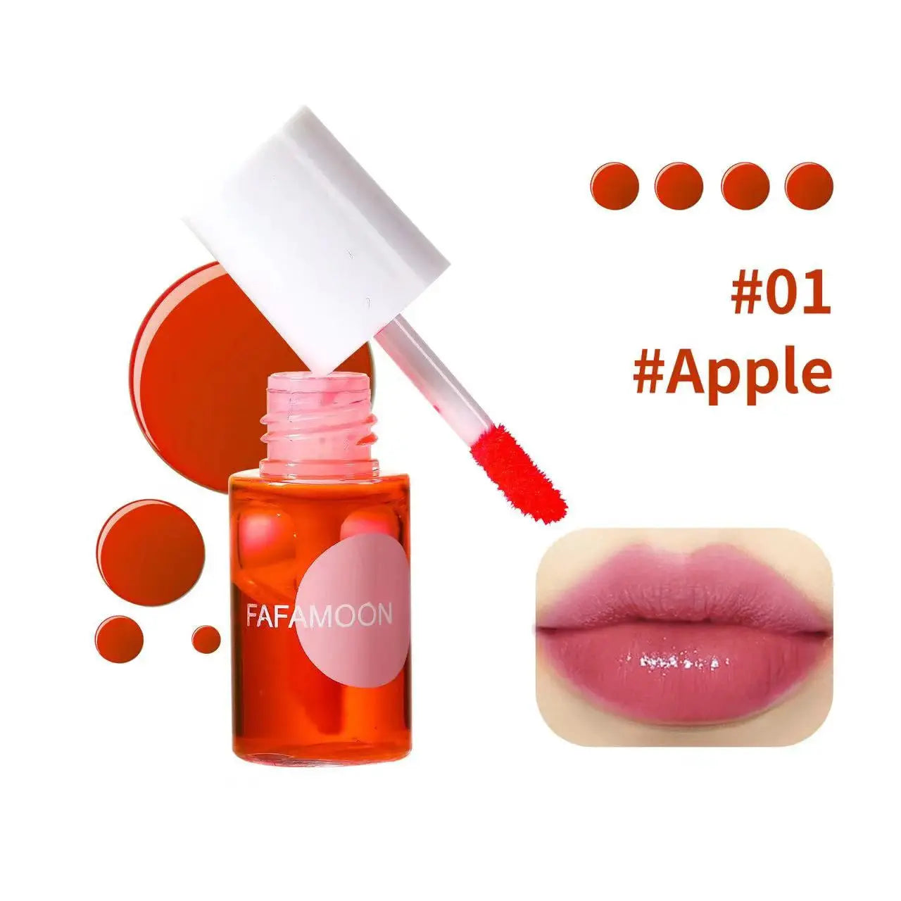 FruityGlow Lip Tint Water Gloss 4 Color Set Moisturizing Waterproof Non Sticky High Pigment Long Lasting Color
