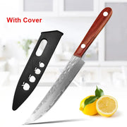 Damascus Steel Paring Knife With Wooden Handle For Precise Slicing Of Meat Vegetables Fruits Kitchen Knife