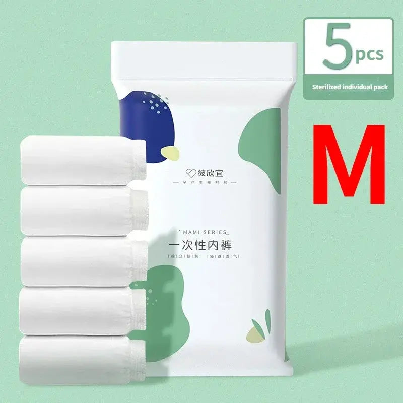 Disposable maternity panties by Simples Market, white, M size, 5-pack sterile shorts