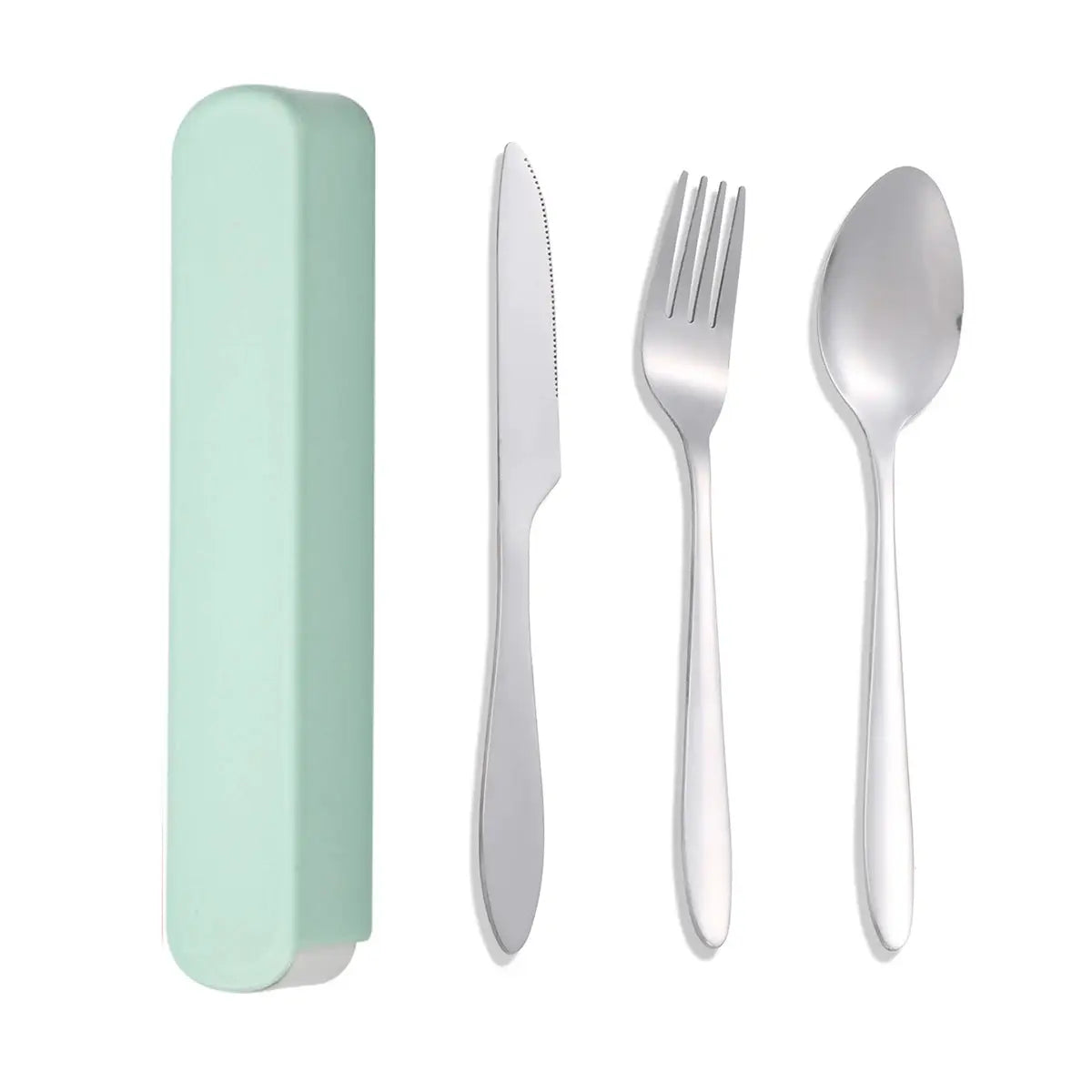 3 Piece Portable Stainless Steel Dining Set For Students With Compact Case Knife Fork Spoon Eco Friendly