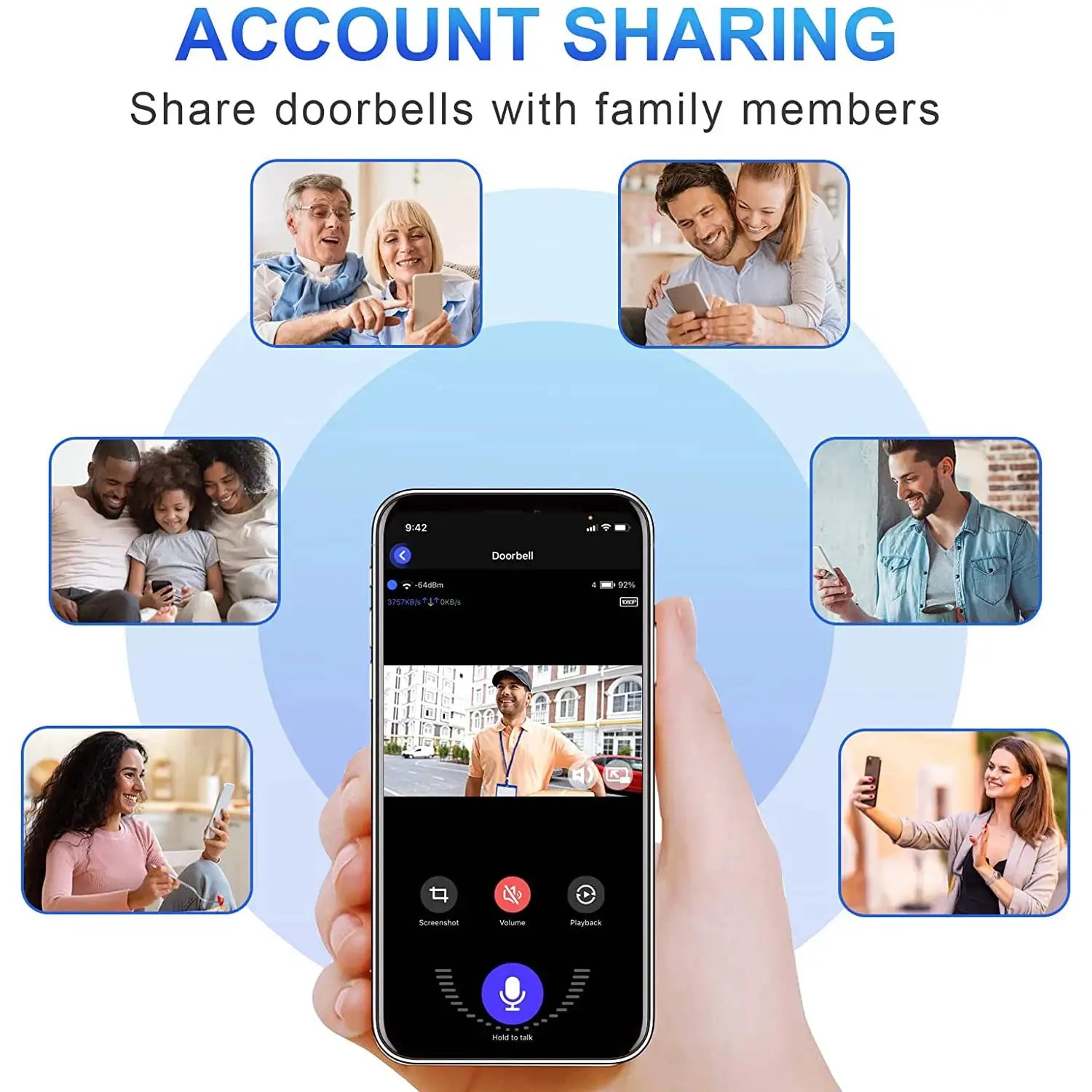 1080P wireless video doorbell camera with WiFi and Tuya compatibility, motion detection Simples Market