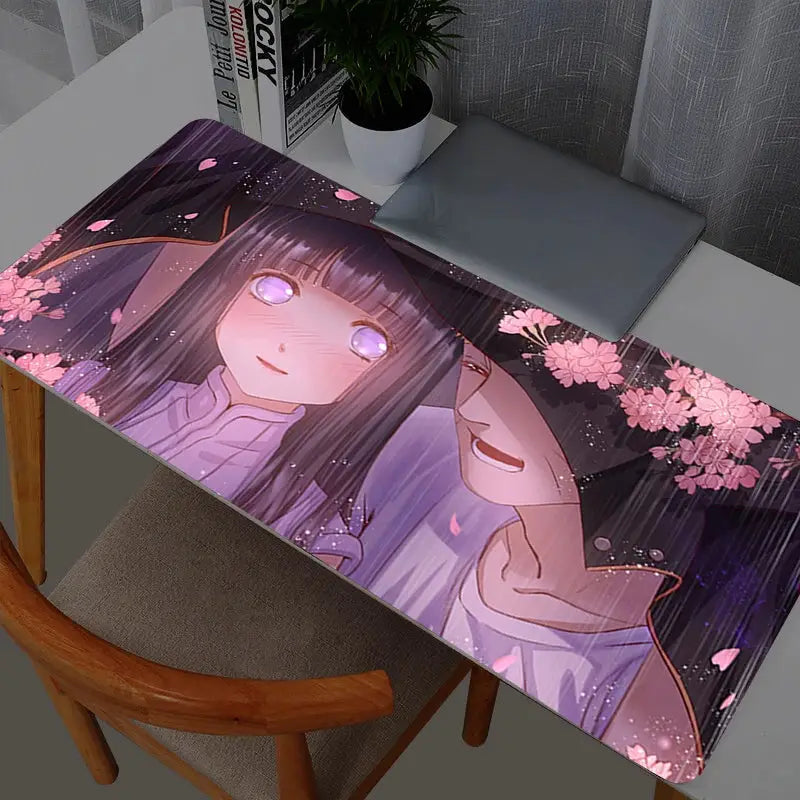 Kawaii Anime Mouse Pad Naruto Hinata Desk Mat For Gaming Keyboard And Mouse Large Desk Pad