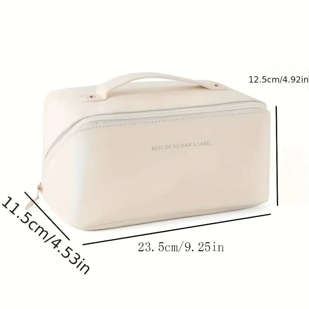 Luxora Makeup Organizer Premium PU Leather Travel Cosmetic Bag With Large Interior For Easy Access And Secure Storage