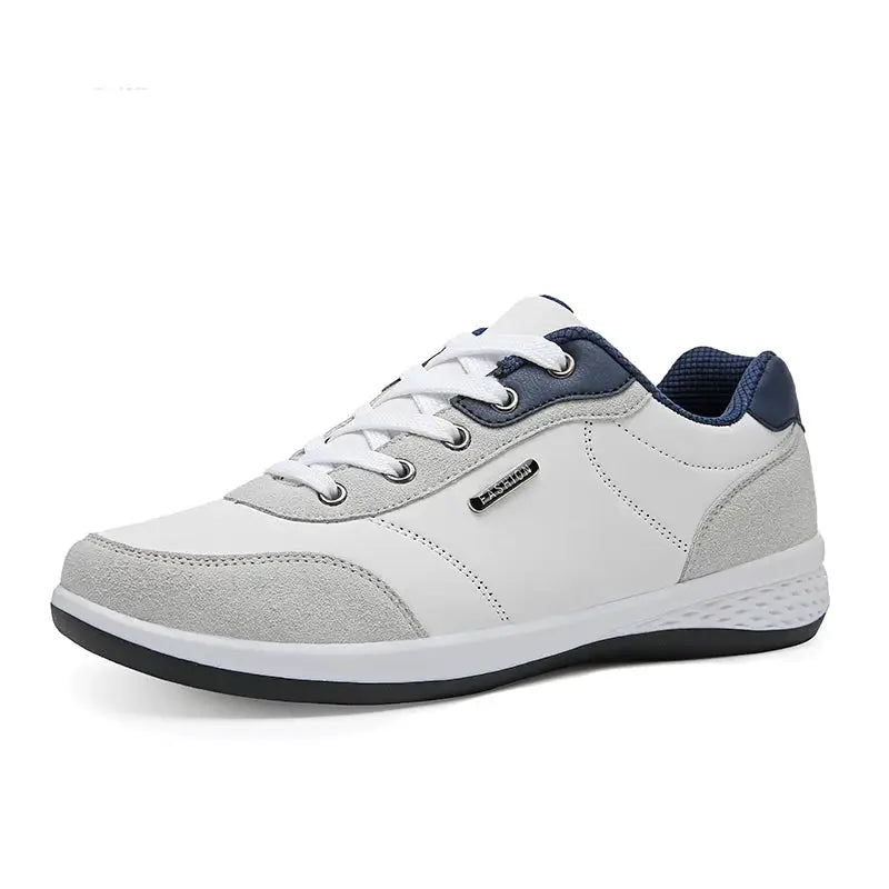YRZL Men Waterproof Walking Sneakers Leather Non Slip Sports Shoes for Spring Autumn Outdoor Wear