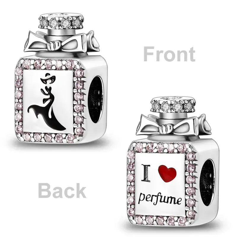 925 Sterling Silver Charms Bead Pink Butterfly Luminous Firefly Dangle Fit Bangle Bracelet Necklace DIY Jewelry