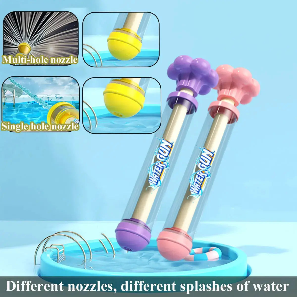 Pusher Type Water Gun Water Jet Spray for Outdoor Fun Single Hole Water Shoot Toy Festival Prop