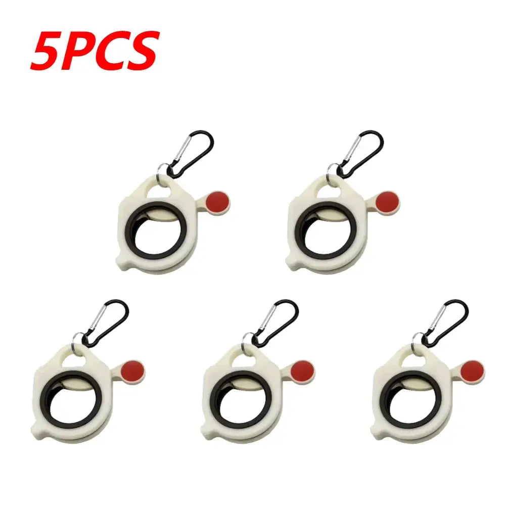 Cable tie organizer set, 5 pcs, white with black inner ring and red release button