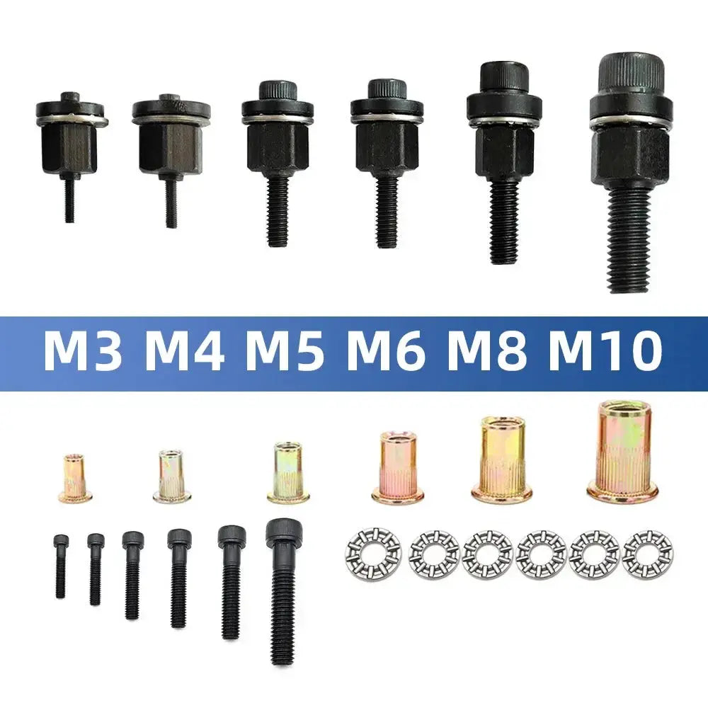 Rivet Nut Gun Drill Adapter Tool Cordless Riveting Kit For M3 M4 M5 M6 M8 M10 M12 Nuts And License Plates