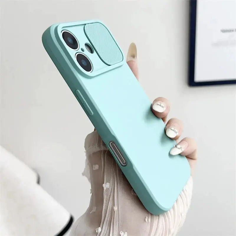 SlideGuard Silicone Case With Sliding Lens Shield For iPhone 7 To 16 Pro X XS XR Max 8 SE Camera Lens Protection
