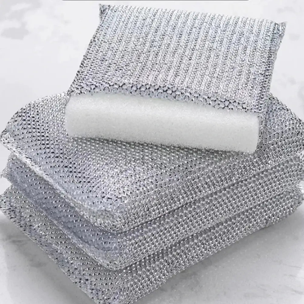 Four Piece Kitchen Dishwashing Sponge Set Scratch Free Polyester Cleaning Wipes For Pots And Pans