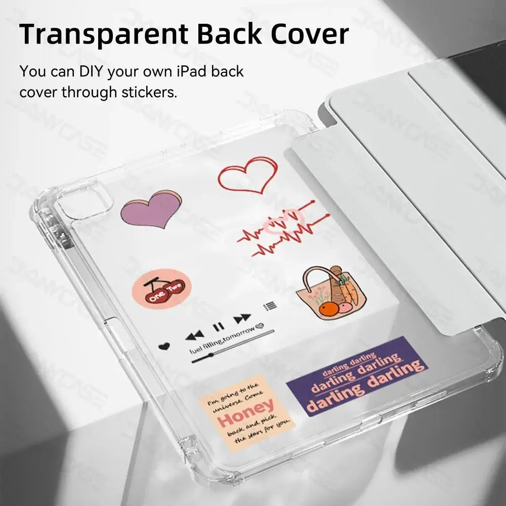 CrystalView Pro iPad Case Transparent Shockproof Back Cover for All iPad Pro Air Mini 2025 Models