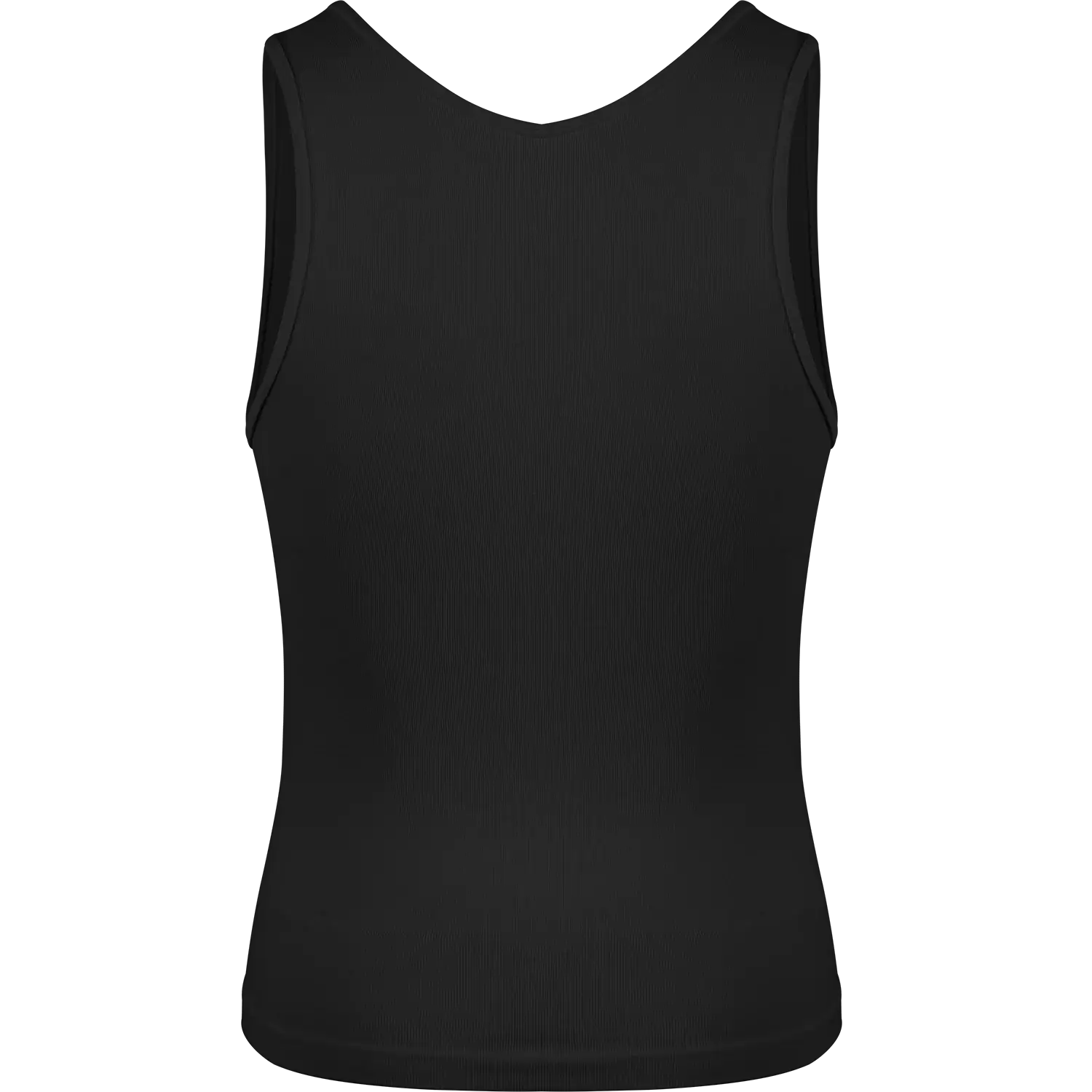 Men's black sleeveless shapewear top with cross-elastic panels for tummy control