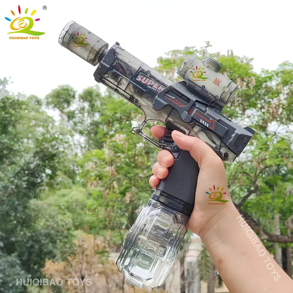 Huiqibao Electric Pulse Water Gun With Simulated Flame Sensor Light Fully Automatic Water Pistol For Outdoor Beach Fun