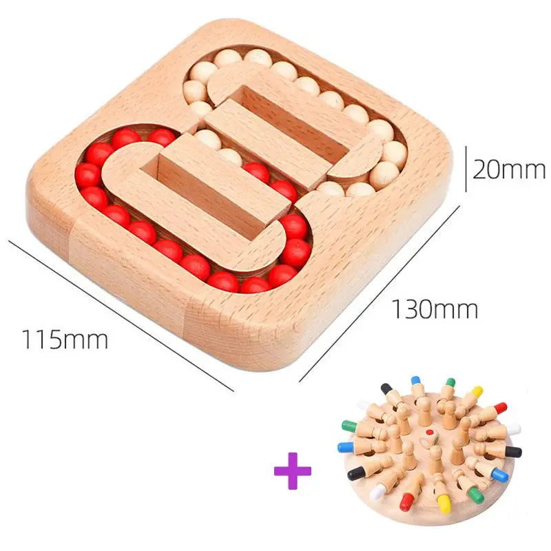Wooden Montessori Puzzle Toys For Kids Educational Color Sensory Memory Match Chess Party Game