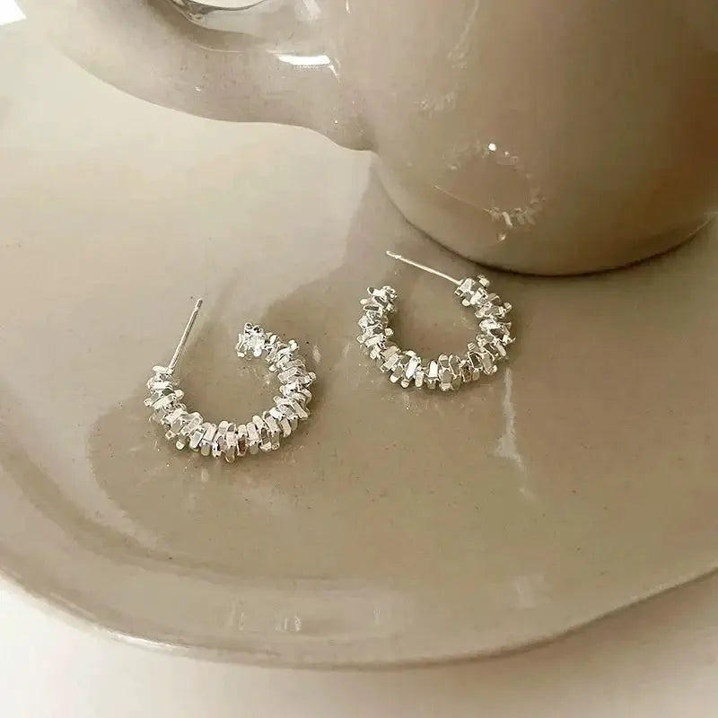 LATS New Fashion Trend Unique Design Elegant Irregular C Shape Earrings For Women Party Jewelry Premium Gift Wholesale