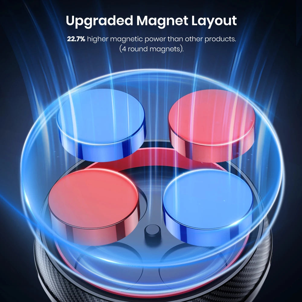 Topk Magnetic Car Phone Mount 360 Rotation Air Vent Holder N52 Magnets
