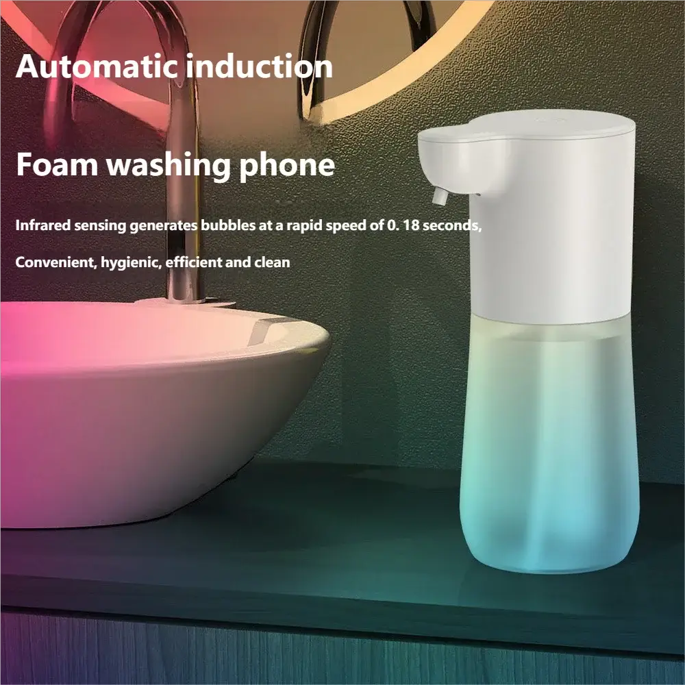 HOMEFISH smart sensor automatic soap dispenser, 350ml, gradient blue-to-teal bottle