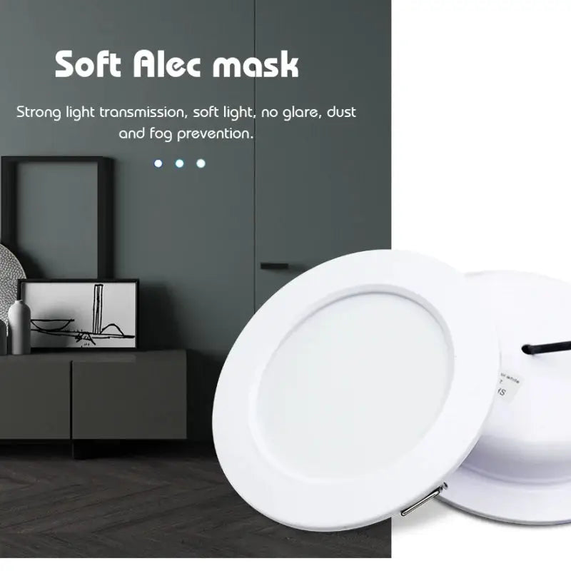 LED downlight panel pair from Simples Market, white round recessed ceiling lamps for home illumination.