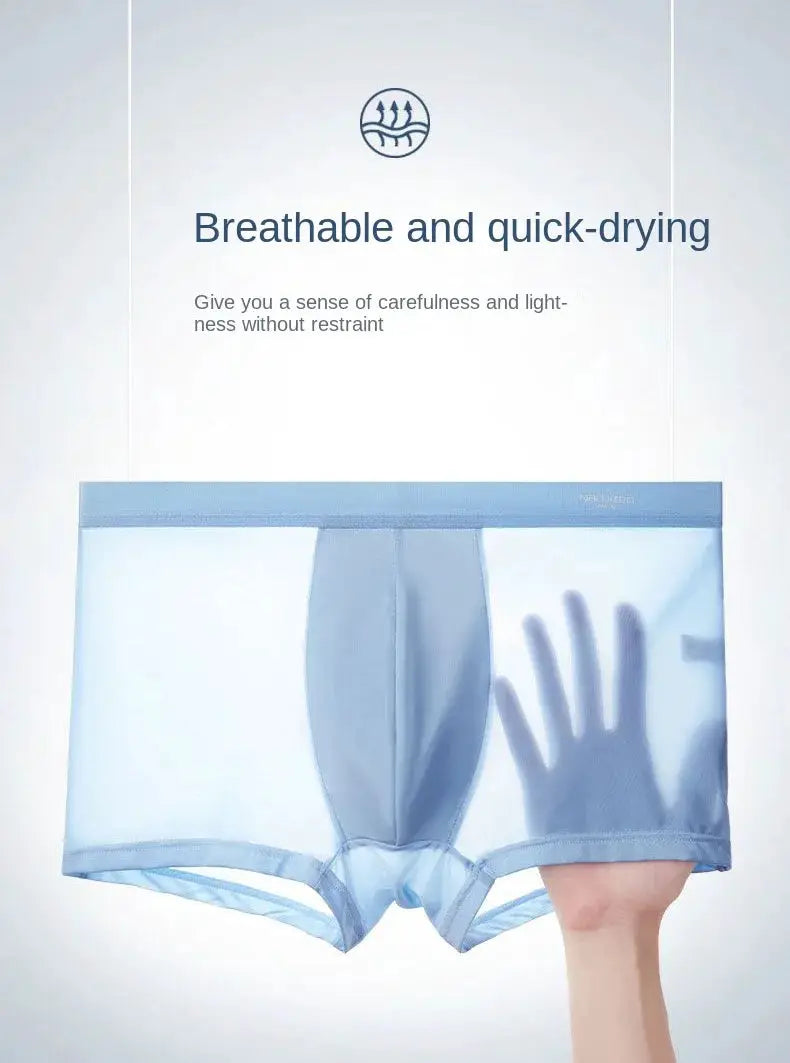 Boxer shorts 4-pack from Simples Market; ice-silk, light-blue, breathable quick-drying men's underwear