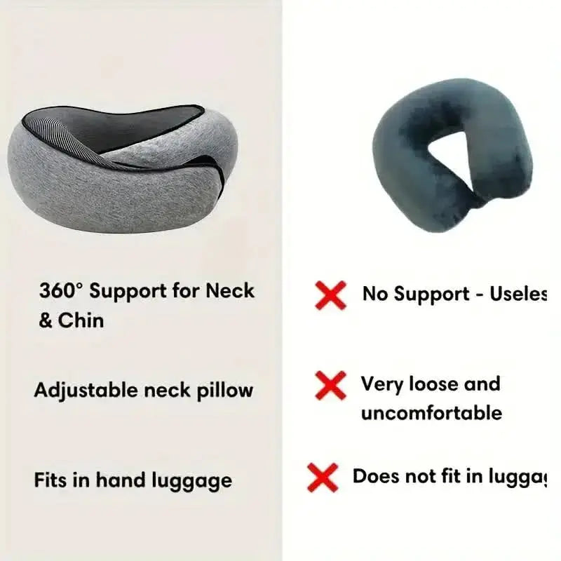 Travel Neck Pillow Memory Foam U Shaped Snail Style Portable Adjustable Soft Sleep Pillow For Travel