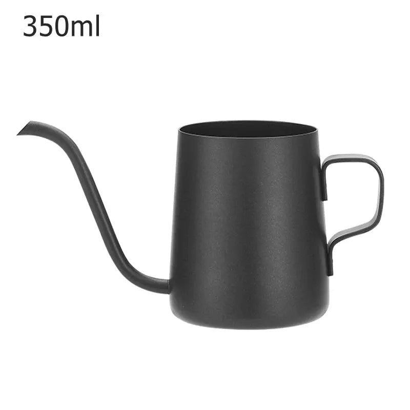BrewMaster Gooseneck Pour Over Coffee Pot 12 Oz 304 Stainless Steel Narrow Spout For Precise Pouring Teflon Coated