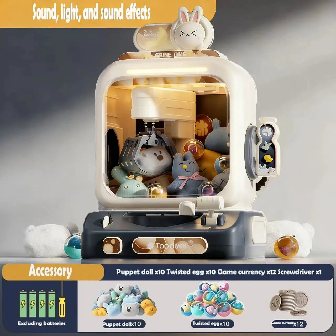 Big Size DIY Doll Machine Coin Operated Mini Claw Crane Game For Kids And Adults Home Arcade Gift