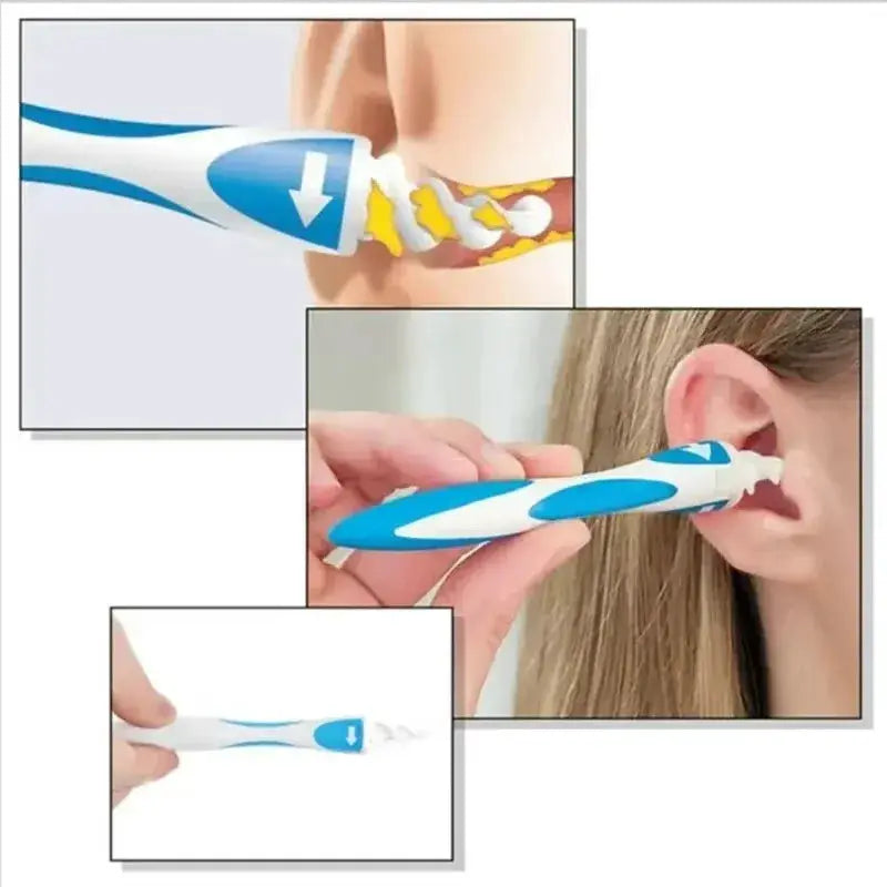 PureCare Ear Wax Remover Tool With Soft Silicone Spiral Tips And 16 Replacement Tips Included For Hygienic Ear Care