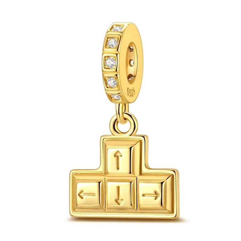 925 Sterling Silver Gold DIY Charms Beads Inlaid Zirconium Sun Leopard Pendants Fit Bracelet For DIY Jewelry Making