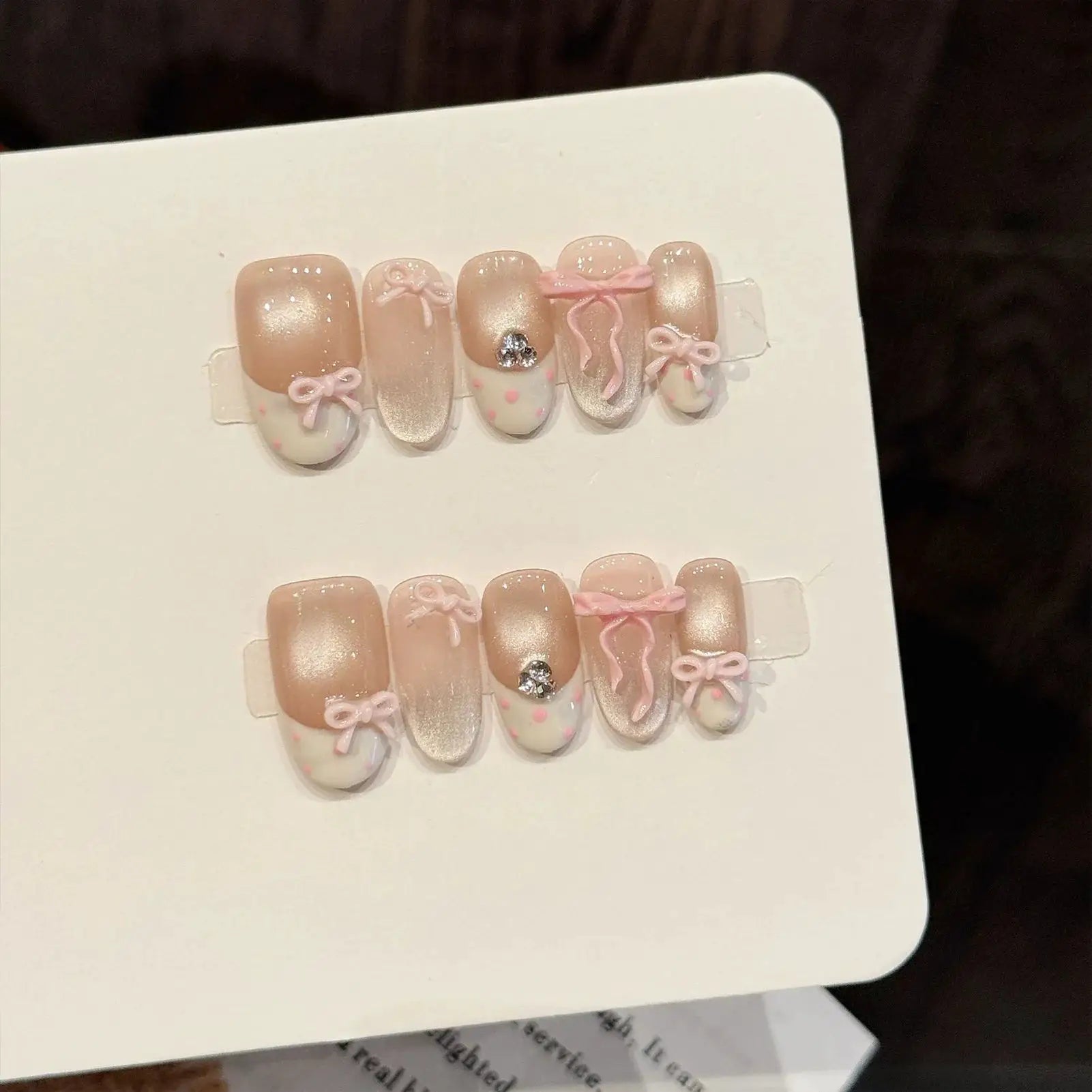 BearPaw Studio Handmade Press On Nails With Bear Paw Design Light Blue Almond Shaped Korean Inspired Aesthetic ABS