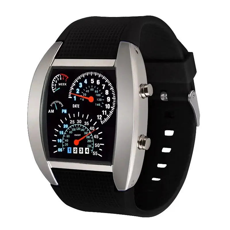 VeloTime Racing Dashboard Digital Watch With Bold LED Display For Sporty Fashion And Daily Wear