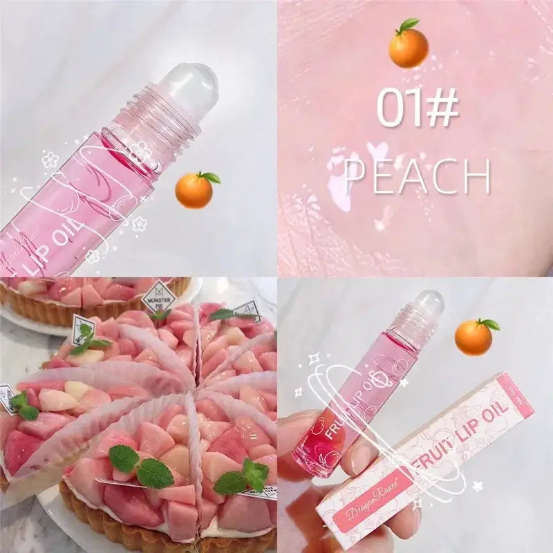 Fruit Lip Gloss Clear Lip Oil Moisturizing Lip Line Reduction Nourishes Lips Waterproof Long Lasting Liquid Lip Cosmetics